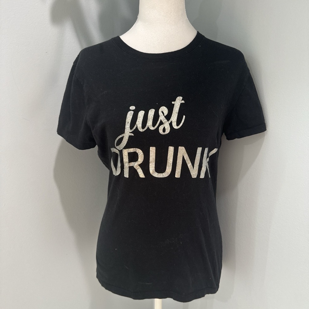 Just Drunk Graphic Tee - Black